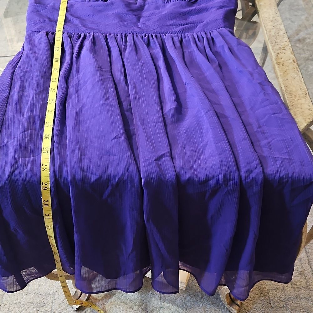 NWT David's Bridal Regency Purple V-Neck Chiffon Cocktail Dress | Size 8 - Picture 11 of 11